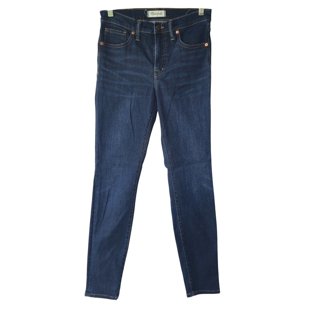Madewell 9" Mid-Rise Skinny Jeans Size 26 Dark Wash Blue Denim Stretch Women's